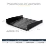 StarTech.com 2U Server Rack Shelf - Universal Vented Rack Mount Cantilever Tray for 19 inch Network Equipment Rack & Cabinet - Heavy Duty Steel - Weight Capacity 50lb/23kg - 16 inch Deep Shelf, Black