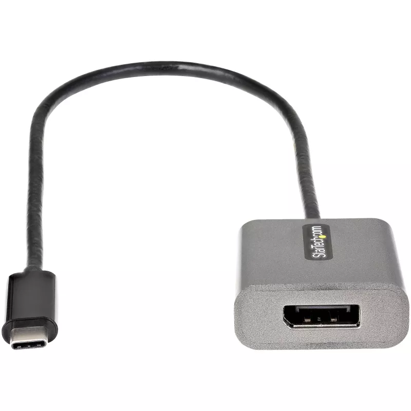 StarTech.com USB C to DisplayPort Adapter - 8K/4K 60Hz USB-C to DisplayPort 1.4 Adapter Dongle - USB Type-C to DP Monitor Video Converter - Works w/Thunderbolt 3 - w/12 inch Long Attached Cable