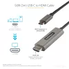 StarTech.com 10ft (3m) USB C to HDMI Cable 4K 60Hz w/HDR10 - Ultra HD USB Type-C to 4K HDMI 2.0b Video Adapter Cable - USB-C to HDMI HDR Monitor/Display Converter - DP 1.4 Alt Mode HBR3