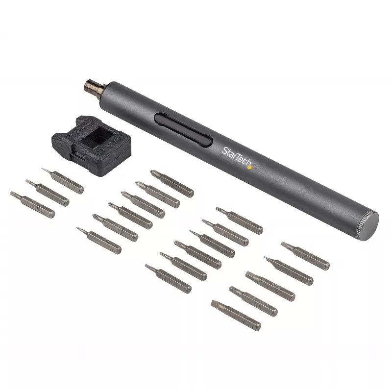 StarTech.com 20-Bit Electric Precision Screwdriver Set - Portable/Mini Battery Powered Bit Driver Kit for Electronic, Laptop, Computer, Tablet & Phone Repairs - Magnetic - Cordless