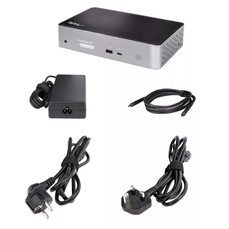 StarTech.com USB C Dock - 4K 60Hz Quad Monitor DisplayPort & HDMI - Universal USB-C Docking Station with 100W Power Delivery - USB Hub with 1x USB Type-C & 3x USB-A, Ethernet, Audio