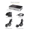 StarTech.com USB C Dock - 4K 60Hz Quad Monitor DisplayPort & HDMI - Universal USB-C Docking Station with 100W Power Delivery - USB Hub with 1x USB Type-C & 3x USB-A, Ethernet, Audio