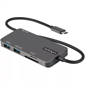 StarTech.com USB C Multiport Adapter - USB-C to 4K HDMI, 100W Power Delivery Pass-through, SD/MicroSD Slot, 3-Port USB 3.0 Hub - USB Type-C Mini Dock - 12 inch (30cm) Long Attached Cable