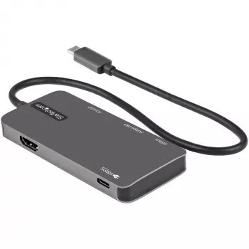 StarTech.com USB C Multiport Adapter - USB-C to 4K HDMI, 100W Power Delivery Pass-through, SD/MicroSD Slot, 3-Port USB 3.0 Hub - USB Type-C Mini Dock - 12 inch (30cm) Long Attached Cable