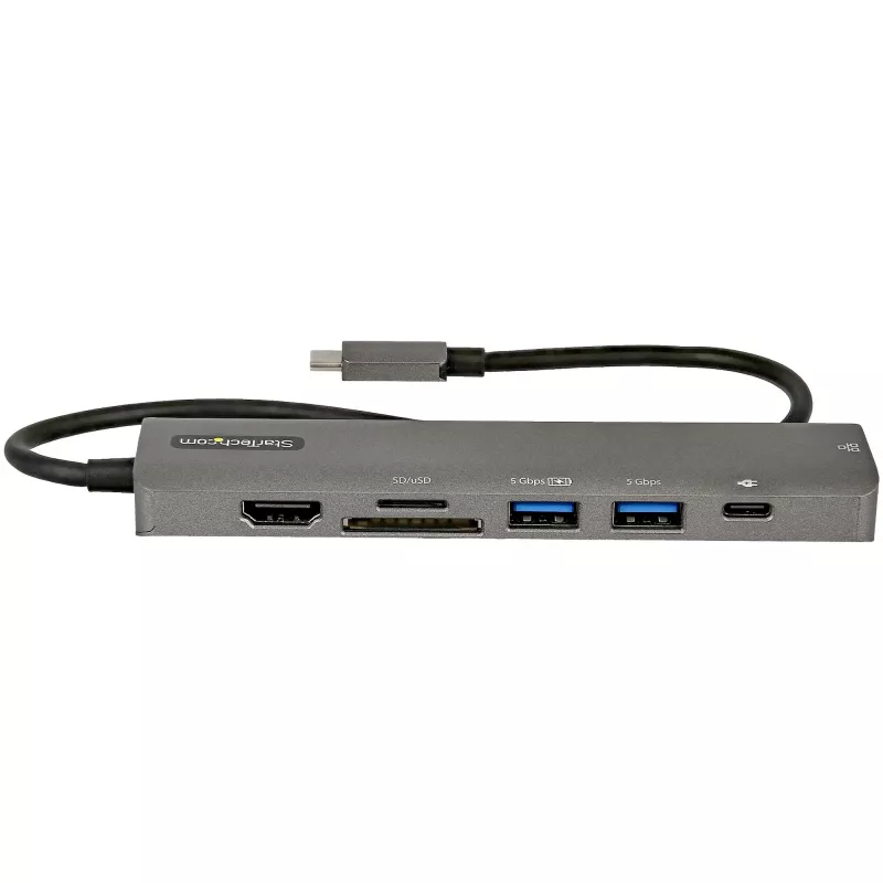 StarTech.com USB-C Multiport Adapter Hub, USB-C to 4K 60Hz HDMI, Gigabit Ethernet and 100W Laptop Charging for Macbook Pro / Air and Windows
