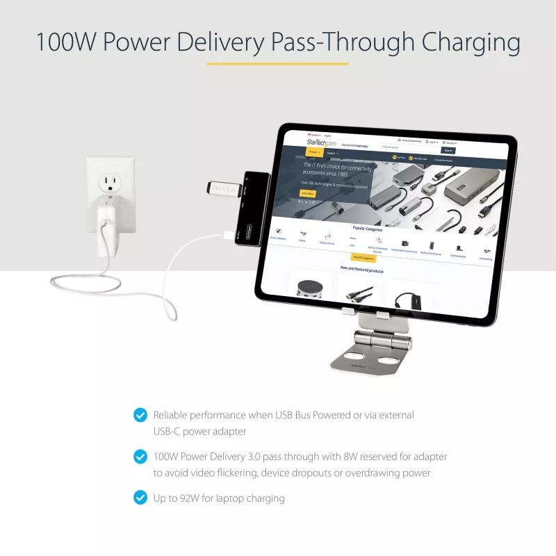 StarTech.com USB C Multiport Adapter - USB-C to 4K 60Hz HDMI 2.0, 100W Power Delivery Pass-Through Charging, 3-Port USB 3.0 Hub, Audio - USB-C Mini Dock - Portable USB Type-C Travel Dock