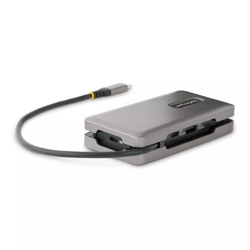 StarTech.com USB-C Multiport Adapter - 4K 60Hz HDMI/DP - 3-Port USB Hub - 100W Power Delivery Pass-Through - GbE - Travel Mini Docking Station w/ Charging - 1ft/30cm Wrap-Around Cable