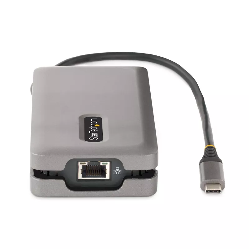 StarTech.com USB-C Multiport Adapter - 4K 60Hz HDMI/DP - 3-Port USB Hub - 100W Power Delivery Pass-Through - GbE - Travel Mini Docking Station w/ Charging - 1ft/30cm Wrap-Around Cable
