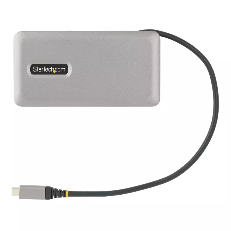 StarTech.com USB-C Multiport Adapter - 4K 60Hz HDMI/DP - 3-Port USB Hub - 100W Power Delivery Pass-Through - GbE - Travel Mini Docking Station w/ Charging - 1ft/30cm Wrap-Around Cable