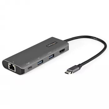 StarTech.com USB C Multiport Adapter - 10Gbps USB Type-C Mini Dock with 4K 30Hz HDMI - 100W Power Delivery Passthrough - 3-Port USB Hub, GbE - USB 3.1/3.2 Gen 2 Laptop Dock - 10 inch Cable