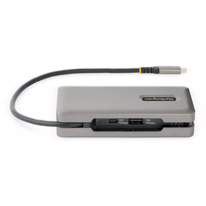 StarTech.com USB-C Multiport Adapter - HDMI/VGA - 4K 60Hz - 3-Port USB Hub - 100W Power Delivery Pass-Through - GbE - Travel Mini Docking Station w/ Charging - 1ft/30cm Wrap-Around Cable