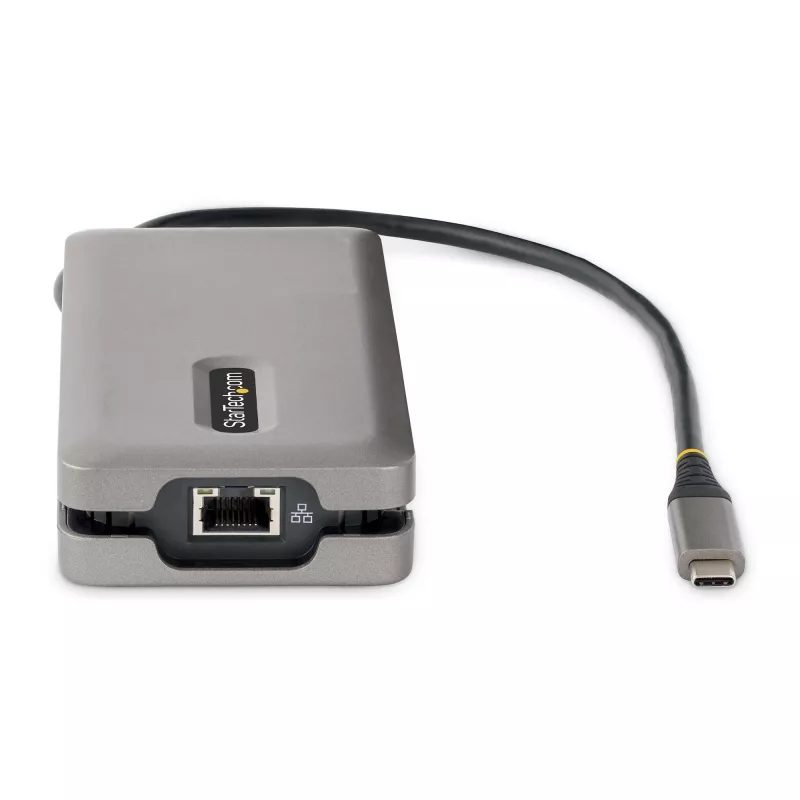 StarTech.com USB-C Multiport Adapter - HDMI/VGA - 4K 60Hz - 3-Port USB Hub - 100W Power Delivery Pass-Through - GbE - Travel Mini Docking Station w/ Charging - 1ft/30cm Wrap-Around Cable