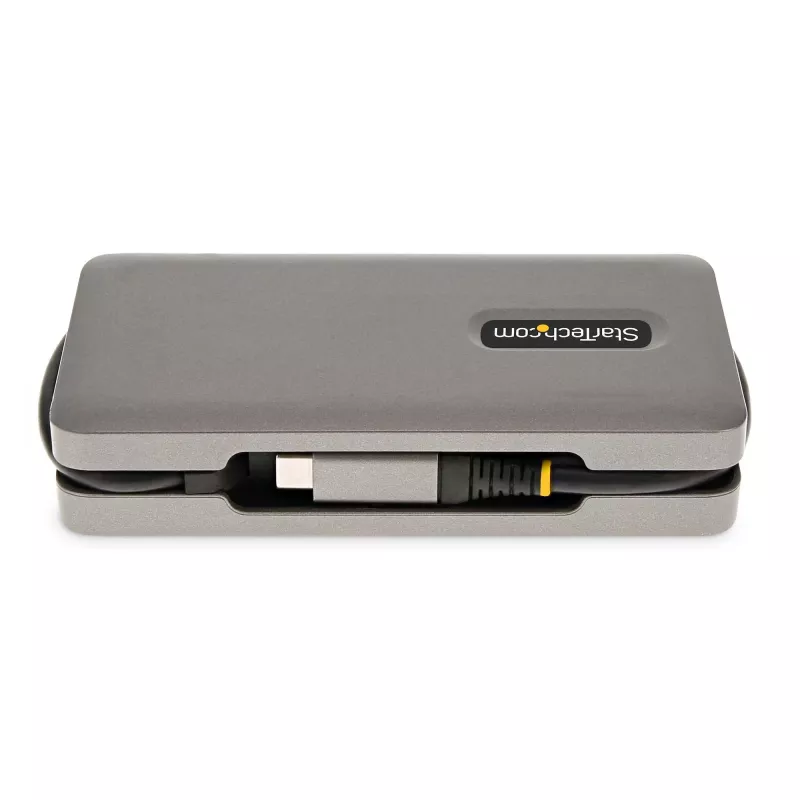 StarTech.com USB-C Multiport Adapter - HDMI/VGA - 4K 60Hz - 3-Port USB Hub - 100W Power Delivery Pass-Through - GbE - Travel Mini Docking Station w/ Charging - 1ft/30cm Wrap-Around Cable