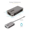 StarTech.com USB-C Multiport Adapter - HDMI/VGA - 4K 60Hz - 3-Port USB Hub - 100W Power Delivery Pass-Through - GbE - Travel Mini Docking Station w/ Charging - 1ft/30cm Wrap-Around Cable