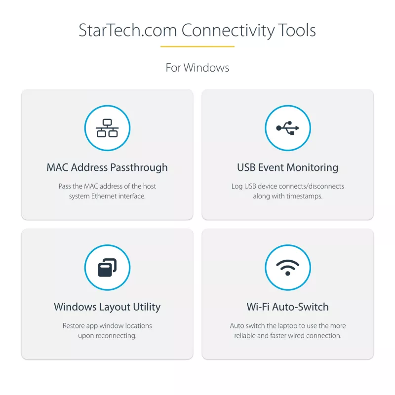 StarTech.com USB-C Multiport Adapter - HDMI/VGA - 4K 60Hz - 3-Port USB Hub - 100W Power Delivery Pass-Through - GbE - Travel Mini Docking Station w/ Charging - 1ft/30cm Wrap-Around Cable
