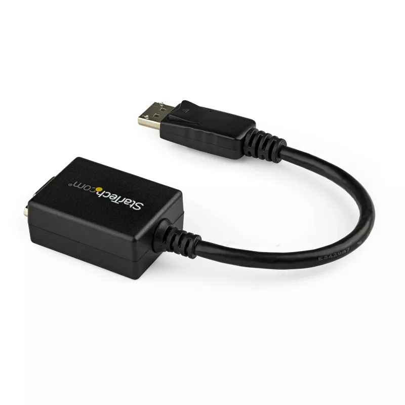 StarTech.com DisplayPort to VGA Adapter - Active DP to VGA Converter - 1080p Video - DisplayPort Certified - DP/DP++ Source to VGA Monitor Cable Adapter Dongle - Latching DP Connector