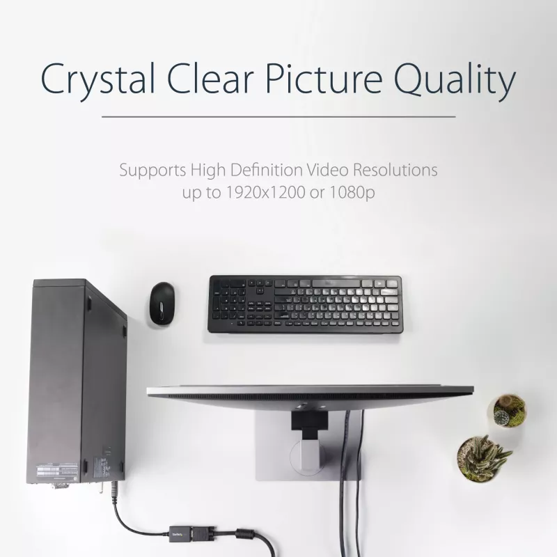 StarTech.com DisplayPort to VGA Adapter - Active DP to VGA Converter - 1080p Video - DisplayPort Certified - DP/DP++ Source to VGA Monitor Cable Adapter Dongle - Latching DP Connector