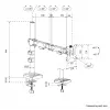 Neomounts DS60-600BL1 Monitor arm 10-32 inch - Quick-fix - 180°-stop