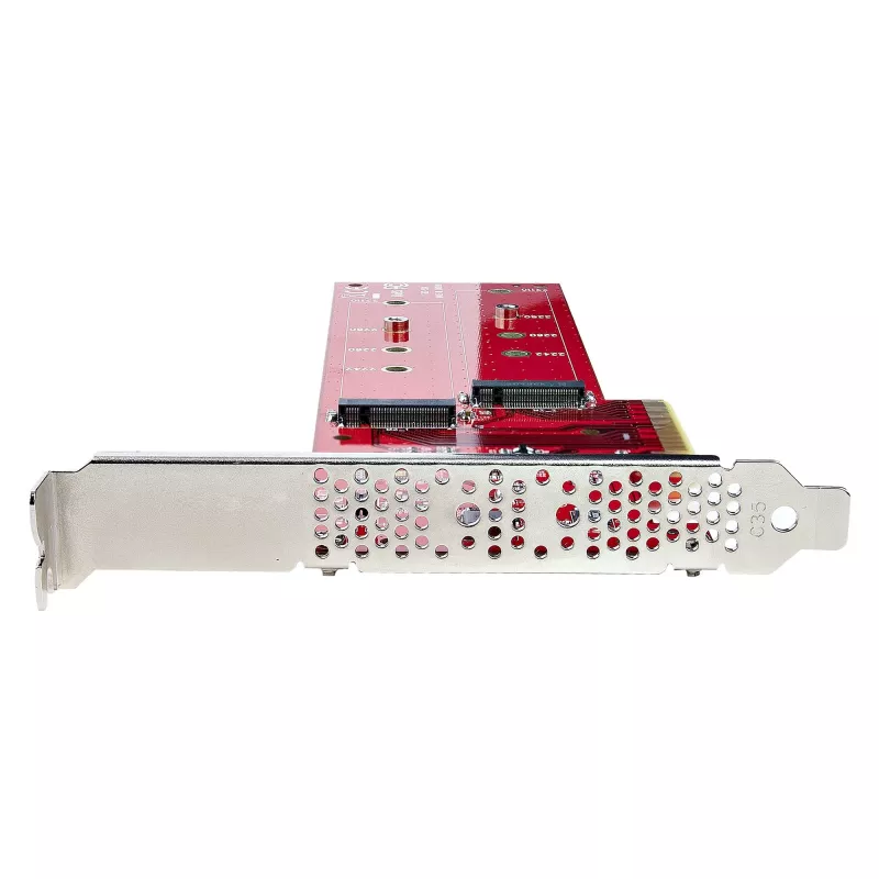 StarTech.com Dual M.2 PCIe SSD Adapter Card, PCIe x8 / x16 to Dual NVMe or AHCI M.2 SSDs, PCI Express 4.0, 7.8GBps/Drive, Bifurcation Required - Windows/Linux Compatible