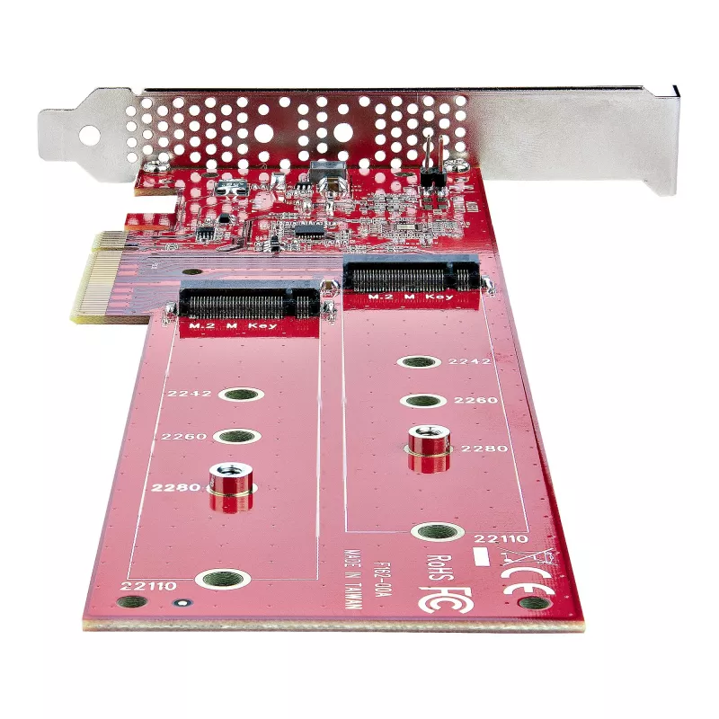 StarTech.com Dual M.2 PCIe SSD Adapter Card, PCIe x8 / x16 to Dual NVMe or AHCI M.2 SSDs, PCI Express 4.0, 7.8GBps/Drive, Bifurcation Required - Windows/Linux Compatible