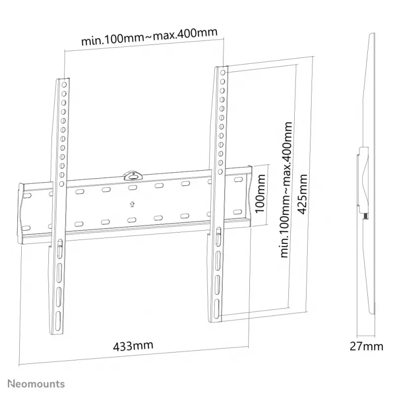 Neomounts FPMA-W300BLACK TV mount wall 32-55 inch - ultra-flat