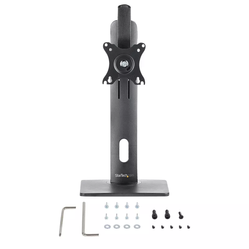 StarTech.com Free Standing Single Monitor Mount - Height Adjustable Monitor Stand - For VESA Mount Displays up to 32 inch (15lb/7kg) - Ergonomic Monitor Stand for Desk - Tilt/Swivel/Rotate