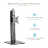 StarTech.com Free Standing Single Monitor Mount - Height Adjustable Monitor Stand - For VESA Mount Displays up to 32 inch (15lb/7kg) - Ergonomic Monitor Stand for Desk - Tilt/Swivel/Rotate