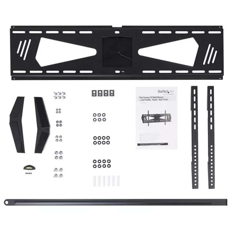 StarTech.com Low-Profile TV Wall Mount - Fixed, 94 cm (37 inch), 190.5 cm (75 inch), 300 x 200 mm, 800 x 400 mm, Plastic, Steel, Black