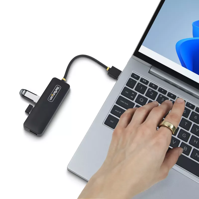StarTech.com 4-Port USB-A Hub, 5Gbps, Bus Powered, Small Travel Mini USB Hub, Multi-Port USB 3.0 Splitter, Portable USB Hub, Overcurrent Protection (OCP)
