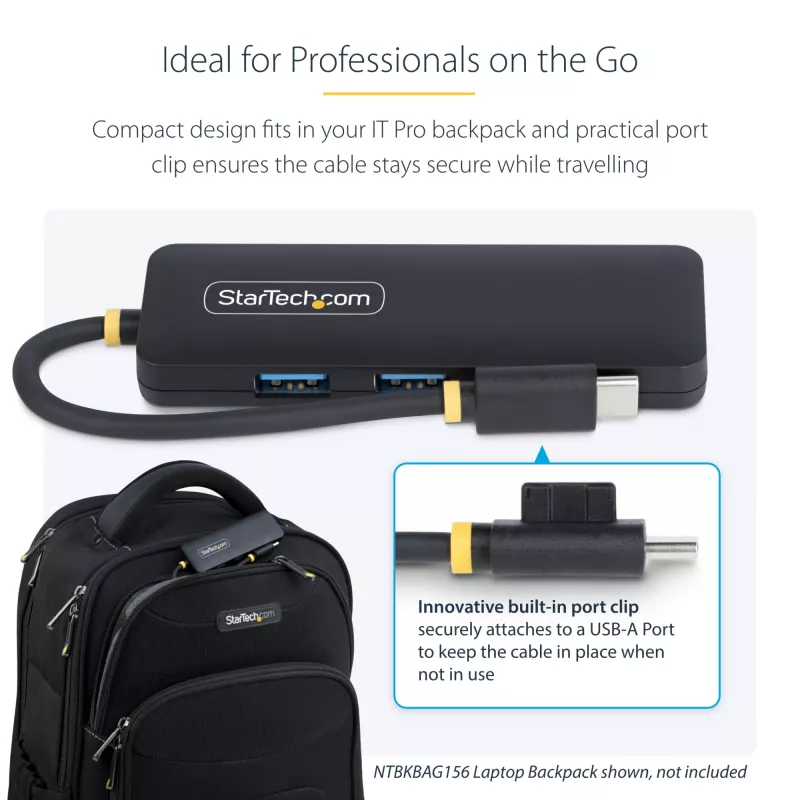 StarTech.com 4-Port USB-C Hub, 5Gbps, USB-C to 4x USB-A, Bus Powered, Small Travel Mini Hub, Multi-Port USB 3.0 Splitter, Portable Hub, Overcurrent Protection