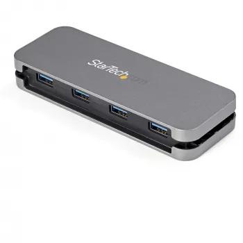StarTech.com 4 Port USB 3.0 Hub - USB-A to 4x USB-A - SuperSpeed 5Gbps Portable USB 3.1 Gen 1 Type-A Hub - USB Bus Powered - Laptop/Desktop USB Hub with Long Cable 28cm & Cable Management~4 Port USB 3.0 Hub - USB-A to 4x USB-A - SuperSpeed 5Gbps Portable USB 3.2 Gen 1 Type-A Hub - USB Bus Powered - Laptop/Desktop USB Hub with Long Cable 28cm & Cable Management