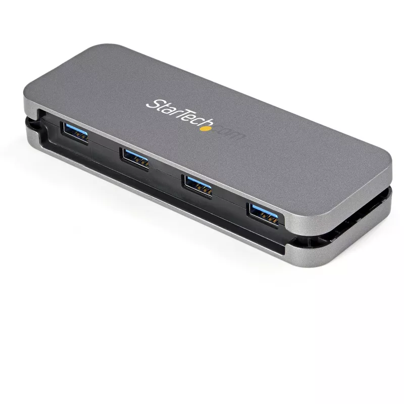 StarTech.com 4 Port USB 3.0 Hub - USB-A to 4x USB-A - SuperSpeed 5Gbps Portable USB 3.1 Gen 1 Type-A Hub - USB Bus Powered - Laptop/Desktop USB Hub with Long Cable 28cm & Cable Management~4 Port USB 3.0 Hub - USB-A to 4x USB-A - SuperSpeed 5Gbps Portable USB 3.2 Gen 1 Type-A Hub - USB Bus Powered - Laptop/Desktop USB Hub with Long Cable 28cm & Cable Management