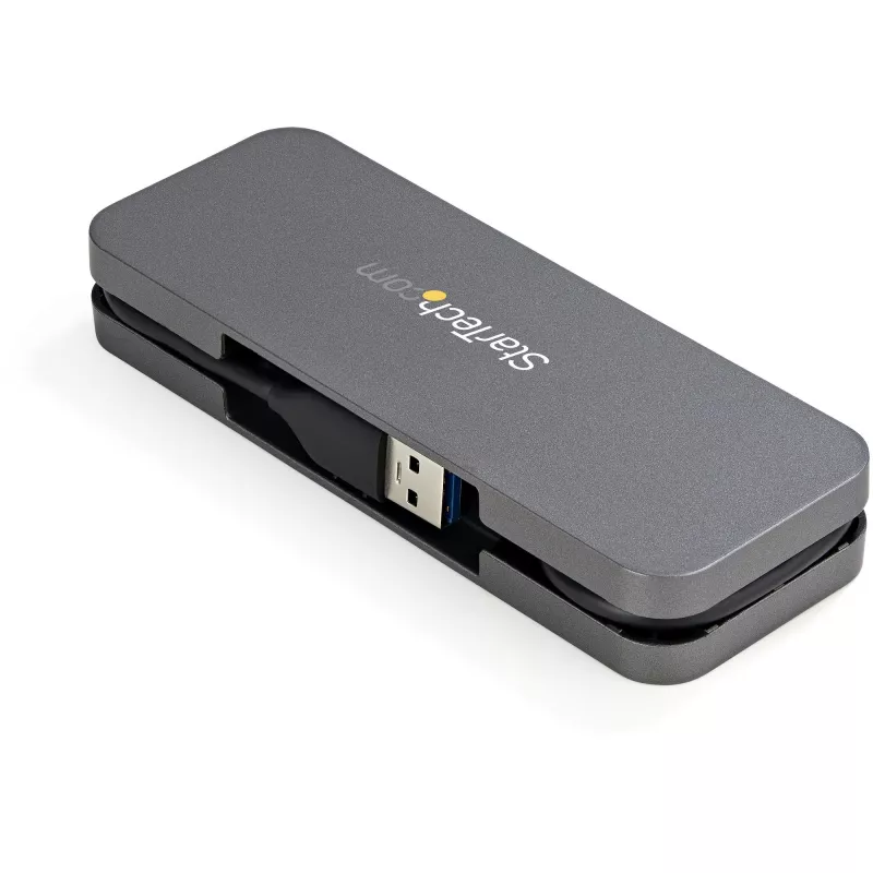 StarTech.com 4 Port USB 3.0 Hub - USB-A to 4x USB-A - SuperSpeed 5Gbps Portable USB 3.1 Gen 1 Type-A Hub - USB Bus Powered - Laptop/Desktop USB Hub with Long Cable 28cm & Cable Management~4 Port USB 3.0 Hub - USB-A to 4x USB-A - SuperSpeed 5Gbps Portable USB 3.2 Gen 1 Type-A Hub - USB Bus Powered - Laptop/Desktop USB Hub with Long Cable 28cm & Cable Management
