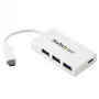 StarTech.com 4 Port USB C Hub with 1x USB-C & 3x USB-A Ports (SuperSpeed 5Gbps) - USB Bus Powered - Portable/Laptop USB 3.0 Adapter Hub - USB 3.1 Gen 1/USB 3.2 Gen 1 Type-C Hub - White~4 Port USB C Hub with 1x USB-C & 3x USB-A Ports (SuperSpeed 5Gbps) - USB Bus Powered - Portable/Laptop USB 3.0 Adapter Hub - USB 3.2 Gen 1 Type-C Hub - White