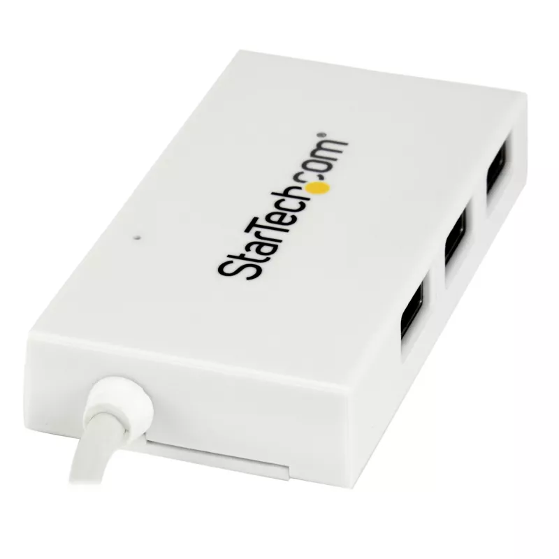 StarTech.com 4 Port USB C Hub with 1x USB-C & 3x USB-A Ports (SuperSpeed 5Gbps) - USB Bus Powered - Portable/Laptop USB 3.0 Adapter Hub - USB 3.1 Gen 1/USB 3.2 Gen 1 Type-C Hub - White~4 Port USB C Hub with 1x USB-C & 3x USB-A Ports (SuperSpeed 5Gbps) - USB Bus Powered - Portable/Laptop USB 3.0 Adapter Hub - USB 3.2 Gen 1 Type-C Hub - White
