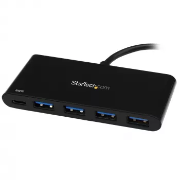 StarTech.com 4 Port USB C Hub with 4 USB Type-A Ports (USB 3.0 SuperSpeed 5Gbps) - 60W Power Delivery Passthrough Charging - USB 3.1 Gen 1/USB 3.2 Gen 1 Laptop Hub Adapter - MacBook, Dell~4 Port USB C Hub with 4 USB Type-A Ports (USB 3.0 SuperSpeed 5Gbps) - 60W Power Delivery Passthrough Charging - USB 3.2 Gen 1 Laptop Hub Adapter - MacBook, Dell