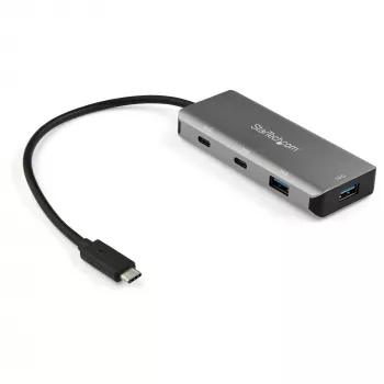 StarTech.com 4 Port USB C Hub w/ 2x USB A & 2x USB C - SuperSpeed 10Gbps USB Type-C 3.1/3.2 Gen 2 Hub - USB Bus Powered - Portable USB-C to USB Adapter Hub - Aluminum - 25cm(9.8 inch) Cable~4 Port USB C Hub w/ 2x USB A & 2x USB C - SuperSpeed 10Gbps USB Type-C 3.2 Gen 2 Hub - USB Bus Powered - Portable USB-C to USB Adapter Hub - Aluminum - 9.8 inch (25cm) Cable