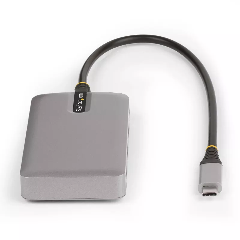 StarTech.com 4-Port USB-C Hub with USB-C DP Alt Mode Video Output 4K 60Hz - 3x USB-A, 1x USB Type-C, 100W Power Delivery Pass-Through, USB 3.2 10Gbps, 1ft/30cm Cable, Portable USB Hub