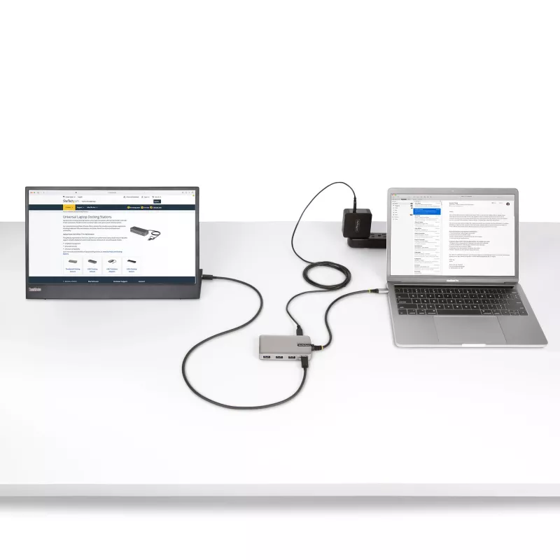 StarTech.com 4-Port USB-C Hub with USB-C DP Alt Mode Video Output 4K 60Hz - 3x USB-A, 1x USB Type-C, 100W Power Delivery Pass-Through, USB 3.2 10Gbps, 1ft/30cm Cable, Portable USB Hub