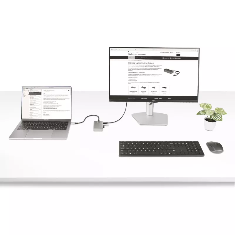 StarTech.com 4-Port USB-C Hub with USB-C DP Alt Mode Video Output 4K 60Hz - 3x USB-A, 1x USB Type-C, 100W Power Delivery Pass-Through, USB 3.2 10Gbps, 1ft/30cm Cable, Portable USB Hub