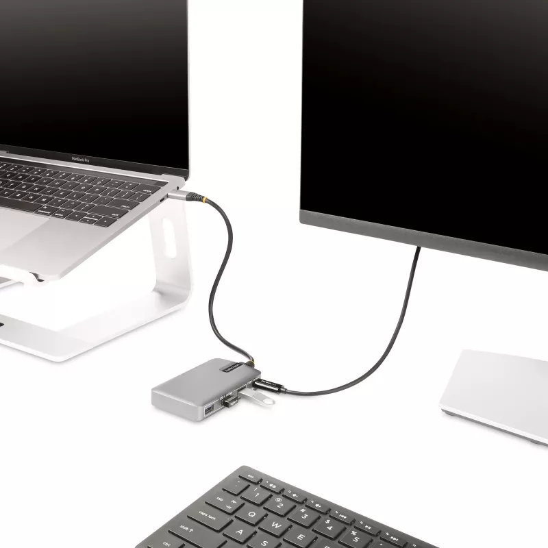 StarTech.com 4-Port USB-C Hub with USB-C DP Alt Mode Video Output 4K 60Hz - 3x USB-A, 1x USB Type-C, 100W Power Delivery Pass-Through, USB 3.2 10Gbps, 1ft/30cm Cable, Portable USB Hub