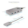 StarTech.com 4-Port USB-C Hub with USB-C DP Alt Mode Video Output 4K 60Hz - 3x USB-A, 1x USB Type-C, 100W Power Delivery Pass-Through, USB 3.2 10Gbps, 1ft/30cm Cable, Portable USB Hub