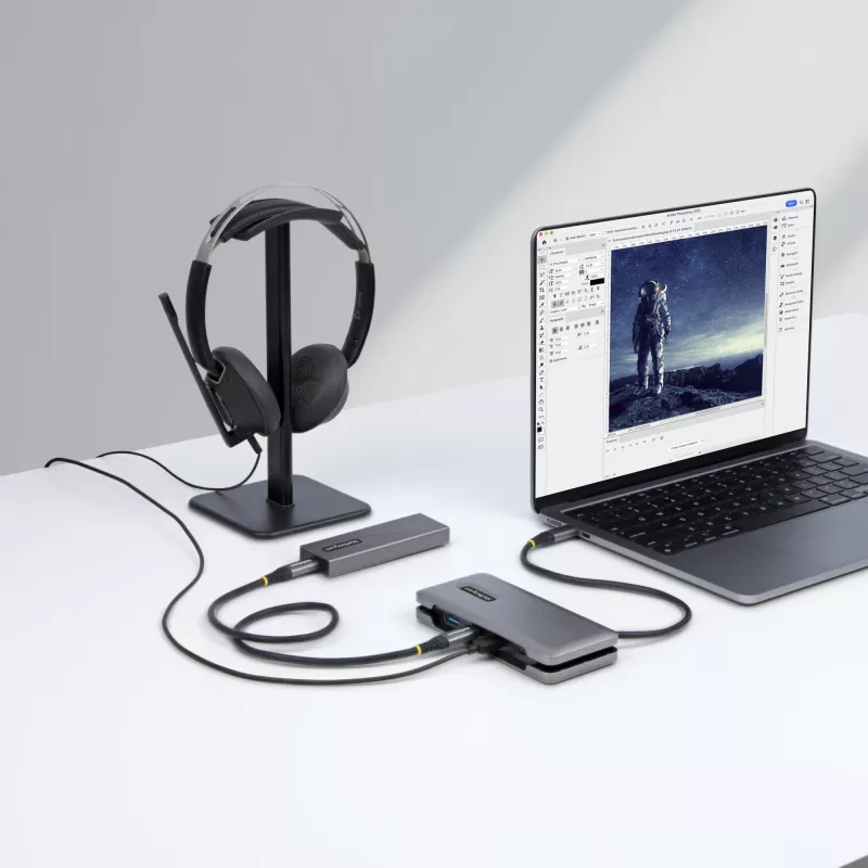 StarTech.com 4-Port USB-C Hub - 1x USB-A & 3x USB-C Ports - USB 3.2 Gen 2 (10Gbps) - Bus Powered - USB Type C Hub w/ 12.6in/32cm Wrap-Around Cable - Portable USB-C to USB-A Hub