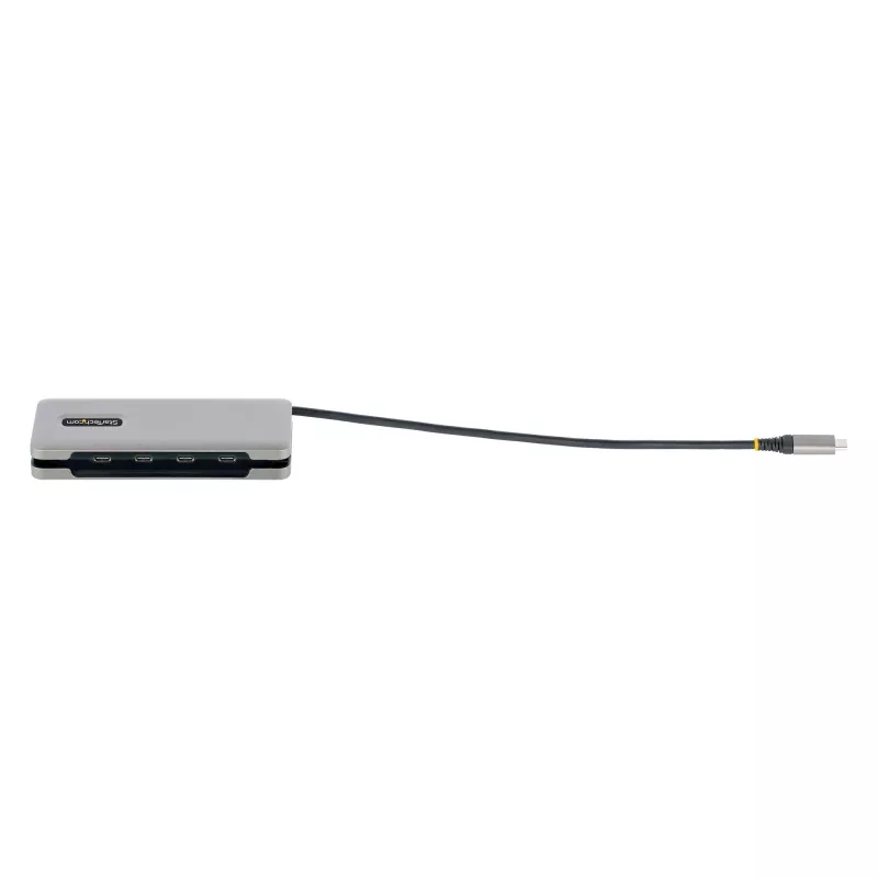 StarTech.com 4-Port USB-C Hub, 4x USB-C Ports, USB 3.2 Gen 2 (10Gbps) - Portable USB C Hub with 100W Power Delivery Pass-Through - USB Type C Hub w/ 12.6in/32cm Wrap-Around Cable