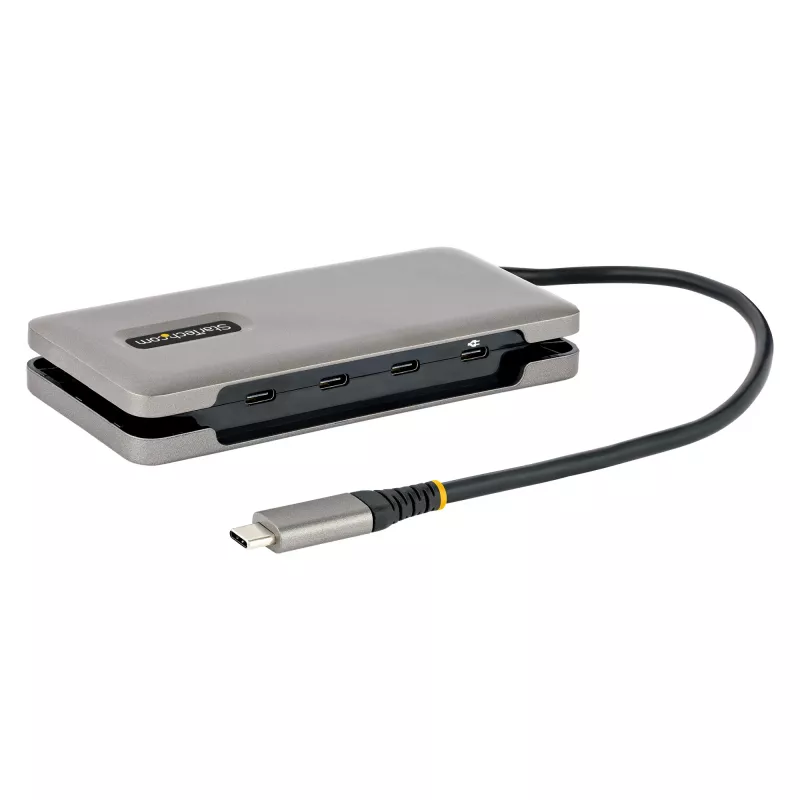 StarTech.com 4-Port USB-C Hub, 4x USB-C Ports, USB 3.2 Gen 2 (10Gbps) - Portable USB C Hub with 100W Power Delivery Pass-Through - USB Type C Hub w/ 12.6in/32cm Wrap-Around Cable