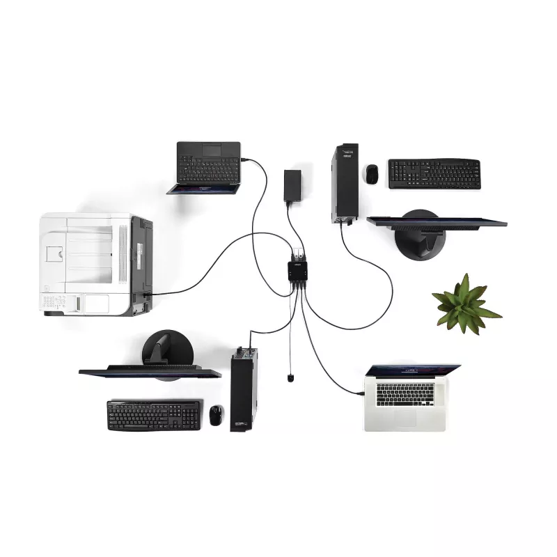 StarTech.com 4 to 4 USB 3.0 Peripheral Sharing Switch, 5 Gbit/s, Micro-USB Type-B, Black, Plastic, CE, FCC, REACH, 0 - 40 °C