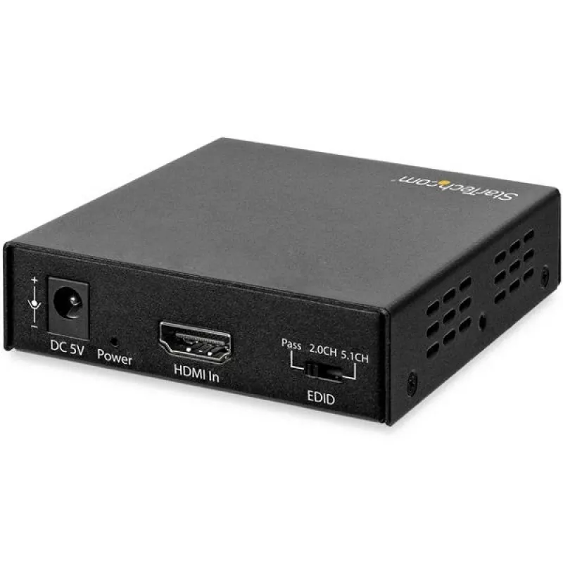 StarTech.com 4K HDMI Audio Extractor with 4K 60Hz Support, Black, 4096 x 2160 pixels, 1280 x 720,1920 x 1080,1920 x 1200,3840 x 2160,4096 x 2160, 60 Hz, 5.1 channels, HDMI