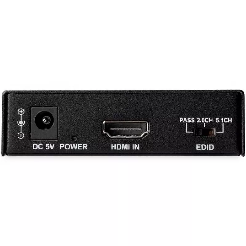 StarTech.com 4K HDMI Audio Extractor with 4K 60Hz Support, Black, 4096 x 2160 pixels, 1280 x 720,1920 x 1080,1920 x 1200,3840 x 2160,4096 x 2160, 60 Hz, 5.1 channels, HDMI