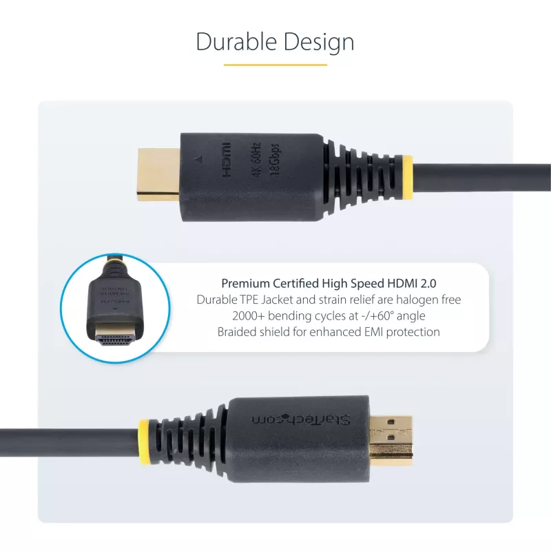 StarTech.com 4m (13ft) Premium Certified High Speed HDMI Cable, 4K 60Hz/1440p 144Hz, HDR10/HDCP 2.2/ARC, 18Gbps, UHD HDMI 2.0 Cord for TV/Monitor/Display, TPE Jacket