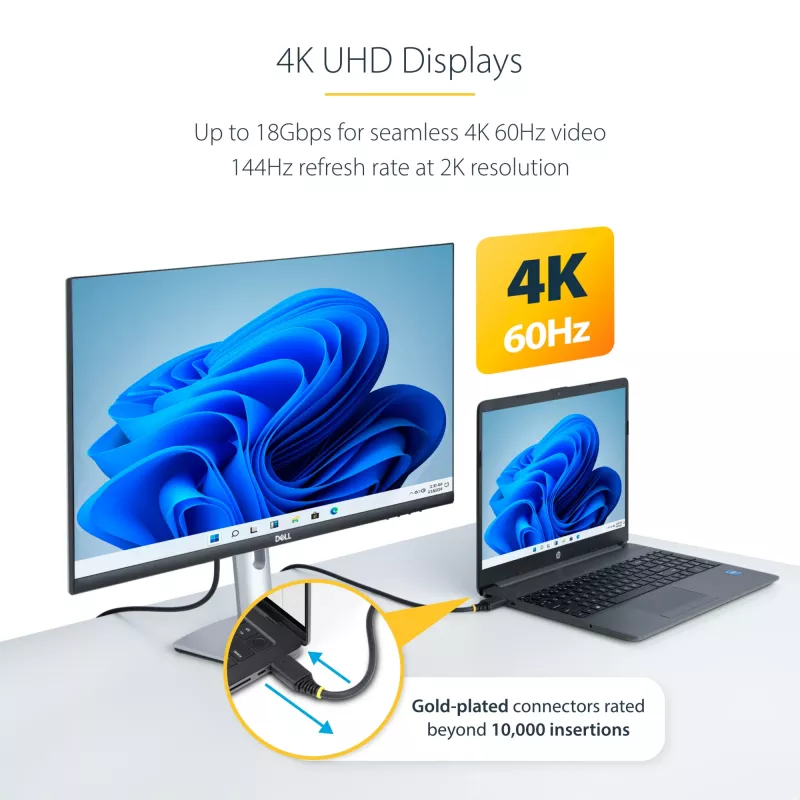 StarTech.com 4m (13ft) Premium Certified High Speed HDMI Cable, 4K 60Hz/1440p 144Hz, HDR10/HDCP 2.2/ARC, 18Gbps, UHD HDMI 2.0 Cord for TV/Monitor/Display, TPE Jacket